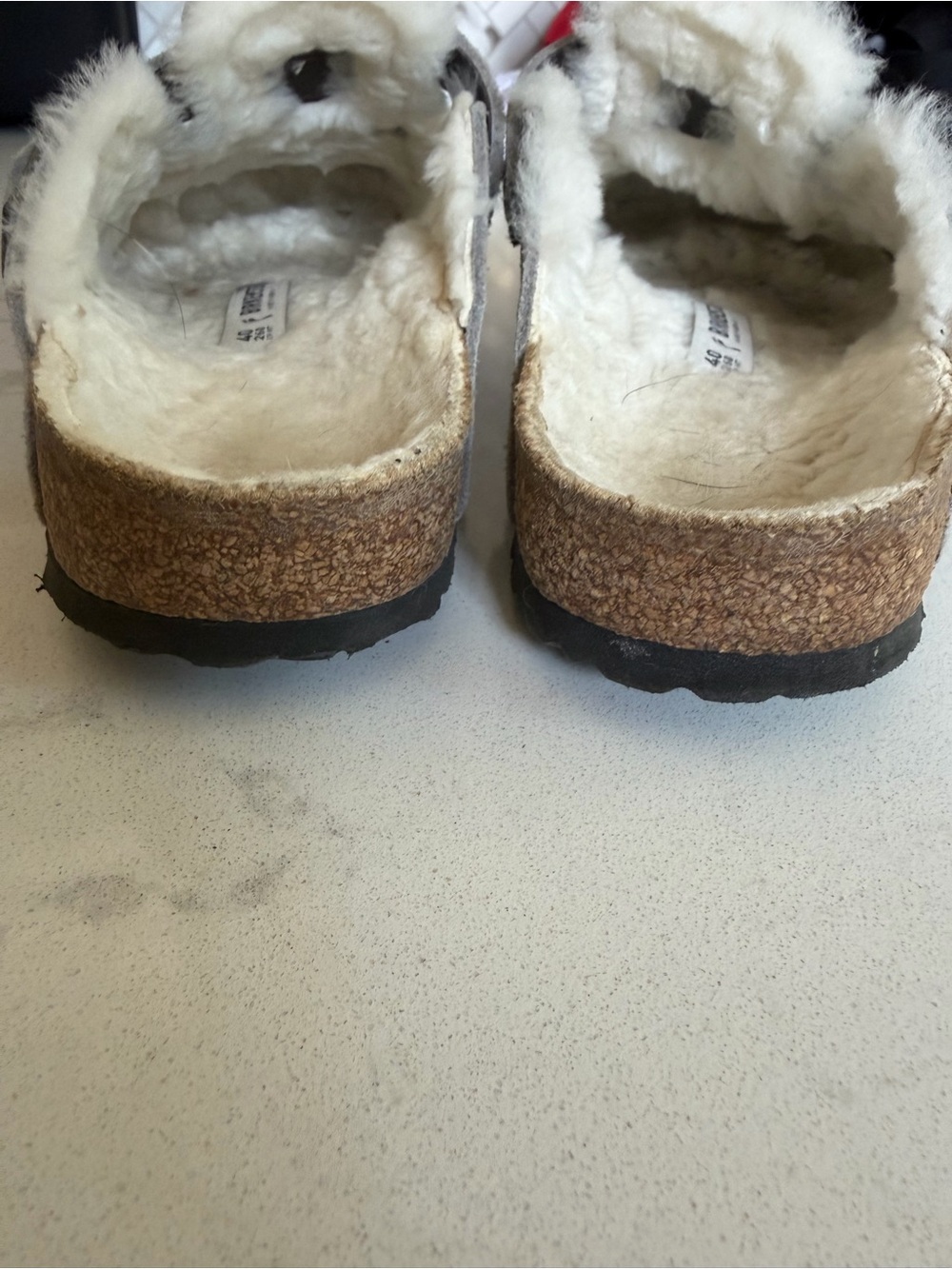 Birkenstock women’s Cream Faux-Shearling Clogs